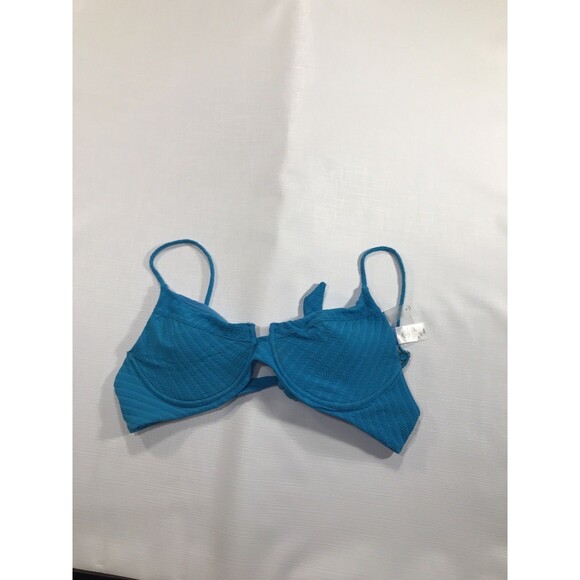 Mynah Blue Tie Back Bikini Top Size XL - Picture 2 of 4